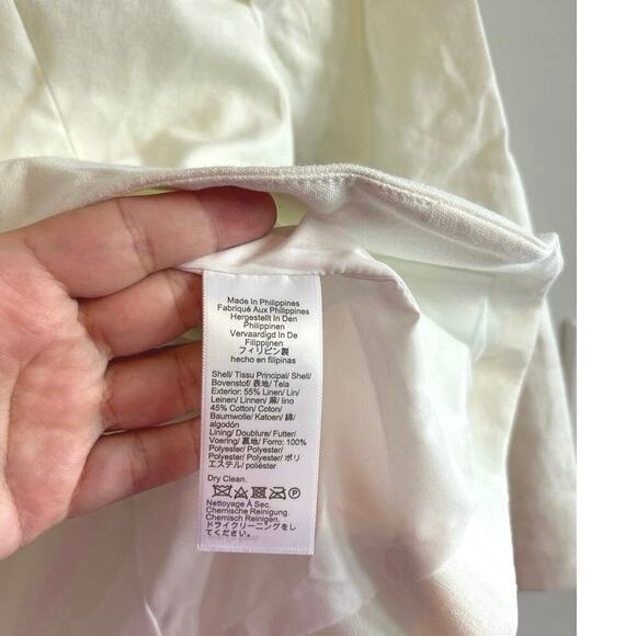 NWT J.Crew Linen Blend Holland Blazer In White Size 2 Petite - Picture 6 of 7